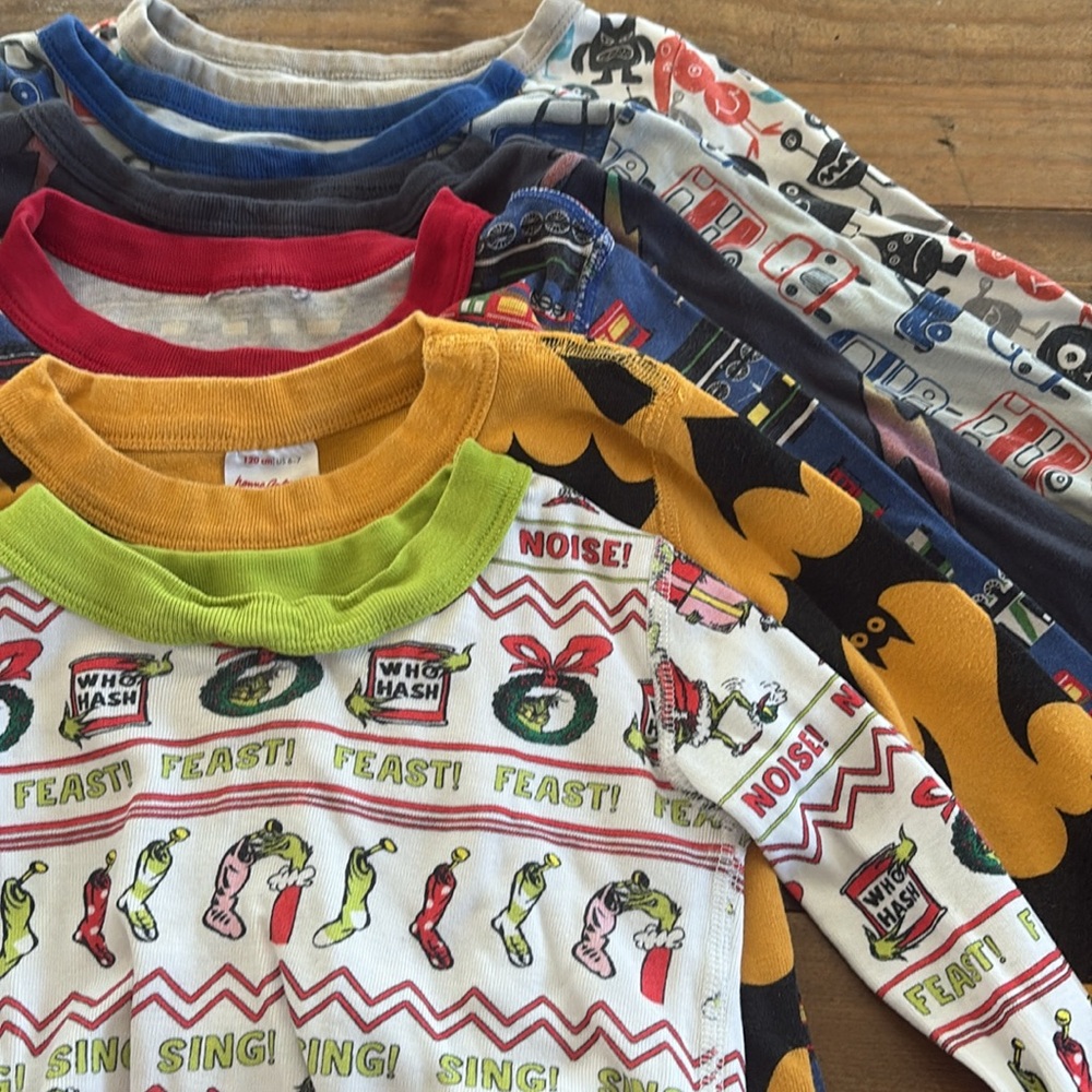 Lot of 6 pairs of Tea Collection & Hanna Andersson kids organic cotton pajamas